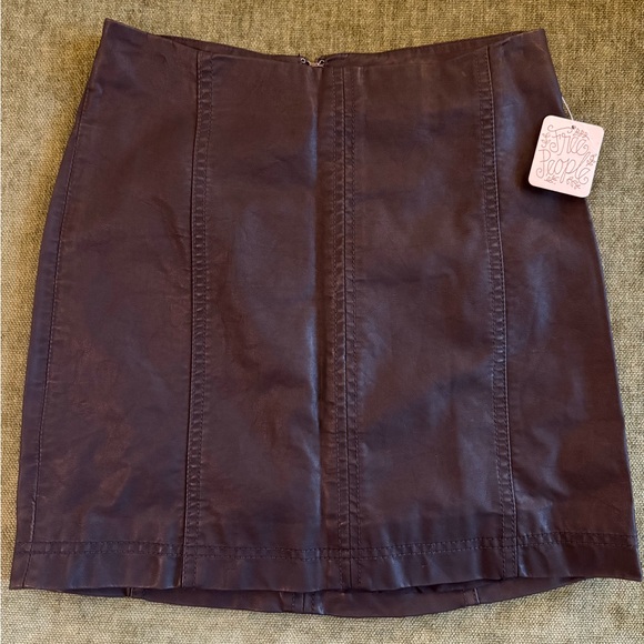 Free People Dresses & Skirts - Free People Black Leather Skirt